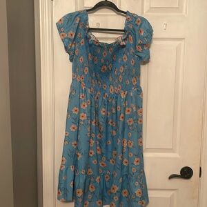 Blue floral dress